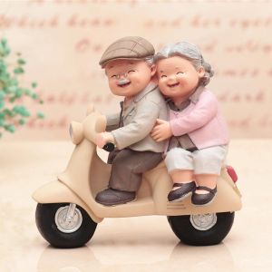 Romantic Old Couple Miniature Figurine Fairy Garden Decor Micro Landscape