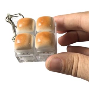 TESDFD Cute Keyboard Keychain Toy Portable Creative Mini Pop Toy Relaxing Toy Bread Keycap Fidget Keycap Keychain Stress Relief