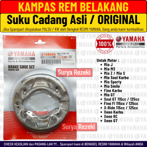 Kampas Rem Belakang Tromol Mio J M3 Z Sporty Smile Soul Fino Karbu Soul GT Xride Xeon GT RC Original