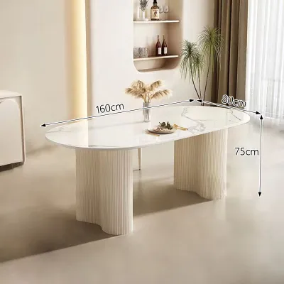 ⭐Kemasan kayu&Batu Tulis⭐Meja Makan Batu Tulis Solid Putih Salju 180/160/140cm/Lempengan batu setebal 12mm/Meja Makan Batu Sinter/Meja Makan Batu Alam/Tanpa Kursi Ideal untuk Ruang Belajar Dapur dan Ruang Makan chb