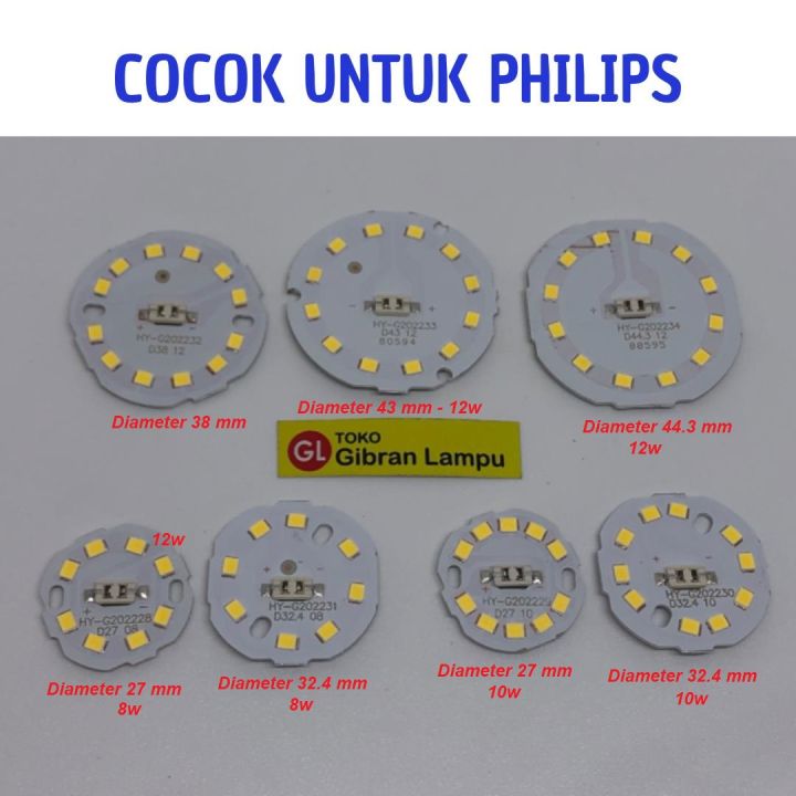 PCB LED DC (PLP) - Mata Lampu LED DC Plus Socket - Repair Kit Phi-lips ...