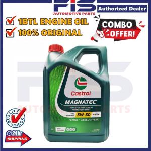 FIS Castrol Original Engine Oil Magnatec DUALOCK 5W-30 SN/CF ACEA A1/B1 4Liter Fully Synthetic Minyak Hitam Enjin Kereta