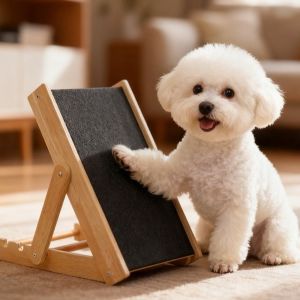 QEFEE Folding Dog Scratch Board Adjustable Height Standing Nail Trim Pad Multi Functional Wear-Resistant Nail Pad Sandpaper Pet Scratching