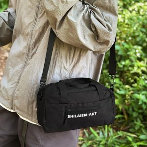 PUREGLOW โพลีเอสเตอร์ กระเป๋าสะพายข้างสำหรับเดินทาง สีพื้น น้ำหนักเบา กระเป๋าสะพายข้าง ปรับแต่ง ความจุสูง แบบยูนิเซ็กซ์