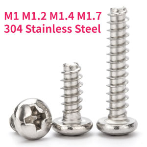 304 Stainless Steel Cross Recess Phillips Pan Round Head Flat Tail Self Tapping Screw M1 M1.2 M1.4 M1.7