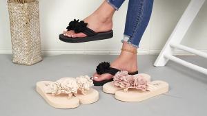 [Free Shipping] Plus-Size WomenS Summer Sandals Floral Flip-Flops Thick-Soled Slippers Casual Versatile Lightweight Beach Shoes