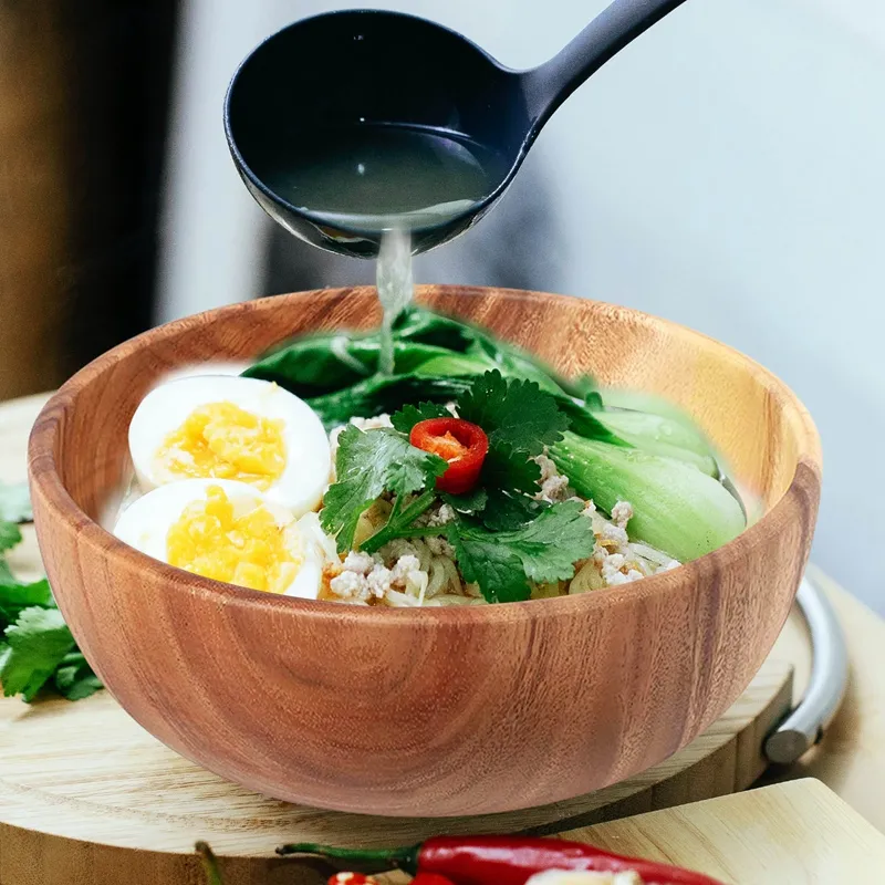 Wooden Salad Bowl Large Wood Serving Bowl For Fruits & Salads - Salad - View #6