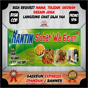 Banner Kantin Spanduk Banner Jualan Makanan Kantin Keren Banner Kantik Custom