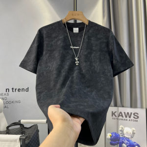 Korean Style Oversized Tie-dye Short-sleeved T-shirt For Men Loose Round Neck Trendy Top
