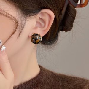 Fashionable Ring Gift 秋冬复古几何豹纹耳钉新款高级轻奢 耳环气质时尚耳饰爆款耳钉