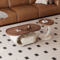 [CozyNest ]Italian Oval Coffee Table/Rock Slab Top/Modern Living Room Side Table/SG Seller. 
