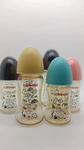 170/270ML Wide Neck PPSU Jollibaby Newborn Baby Bottle Non-Slip Carved Bottle Body Silicone Teats