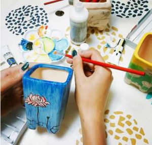 SesameRedbean® Wall Panting Acrylic Paint Canvas Paint Nylon Hair Brushes Palette 12*12