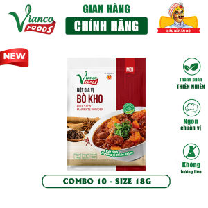 Combo 10 gói gia vị nấu Bò Kho Vianco gói 18g nêm sẵn chuẩn vị Gia Vị Việt Ấn Gia Vị Vianco