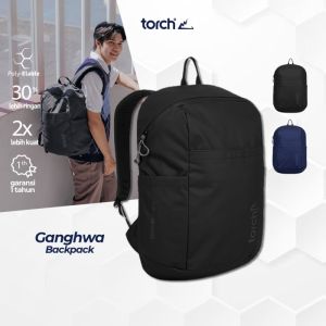 TORCH Tas Ransel Punggung Laptop Kerja Sekolah Travelling Pria Wanita - Backpack Rain Cover Ganghwa