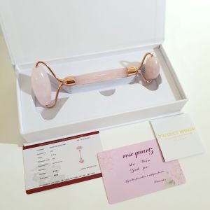 Authentic Rose Quartz Facial Roller with Certificate