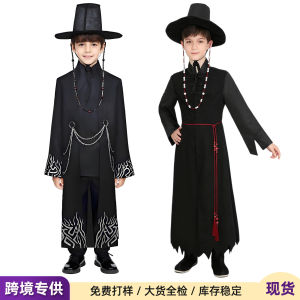Shajia boy Qin Yu cos boy group K-POP: witch hunter girl group cosplay babe black singing suit set gift