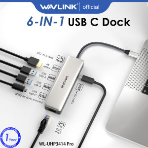 Wavlink 6-in-1 USB C dock USB C sang HDMI trạm nối với USB3.1-A 2x10Gbps USB3.1-C 10gbps 4K HDMI 100W PD trong 2.5g RJ45 thích hợp cho MacBook Pro/Air iPad Dell HP Lenovo ASUS Acer