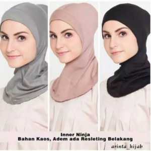 Ciput Iner Ninja Cemol Cepol Daleman Jilbab Jersey Premium Polos Inner Ciput Cempol Dalaman Jilbab Hijab Ninja Instan Resleting Belakang Bahan Adem