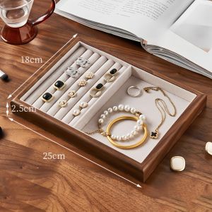 Tray Perhiasan Kayu Jati Hitam - Penyimpanan Cincin Gelang Anting