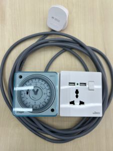 HAGER TIMER+1G/2G/3G 13A universal WITH 2 USB EXTENSION SOCKET 2/4/6/8 METER 70/076 X 3 CORE cable