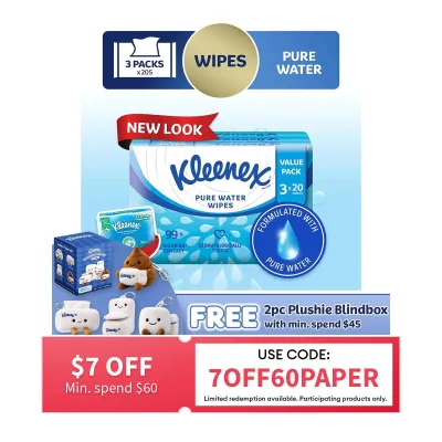Kleenex Pure Water Hand And Face Moist Wipes