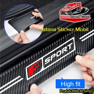 4pintu sillplate mobil sport sticker karbon 3d pelindung pijakan kaki moibil sport universal