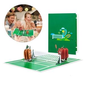 Intricate 3D Popup Tennis Theme Card for Fathers Day Celebration Handmade Greeting Card with Envelope Unique Gift