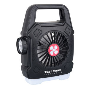 WEST BIKING Type-C Rechargeable Outdoor Mini Fan Adjustable Speed Hand-Held Fan Flashlight