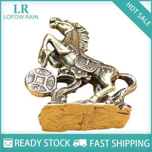 LF Wholesale✨Flash Sale ✨ Đồng thau ngựa bước trên đồng xu may mắn Tượng phong thủy bàn thu nhỏ đồng nguyên chất thủ công bộ sưu tập Trung Quốc nhà văn phòng bức tượng nhỏ