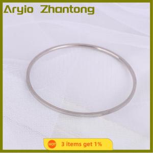 Aryio Titanium Steel Simple Plain Circle Thin Bangle For Women Vintage Bracelet Jewelry Pary Gift