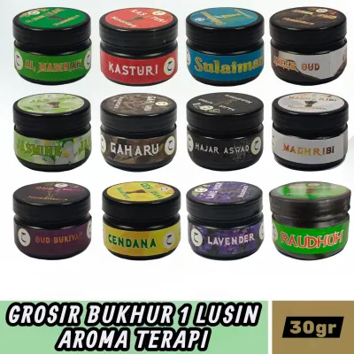 GROSIR bukhur 1 lusin 12pcs wangi aroma terapi buhur pengharum kamar wangi arab dupa gaharu kasturi