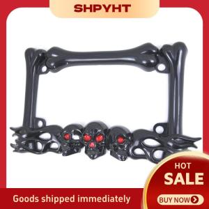 SHPYHT Skull Head Nhựa Thể Thao Giấy Phép Tấm Khung Cho Xe Máy Xe Tay Ga Skull Head Phụ Kiện Trang Trí