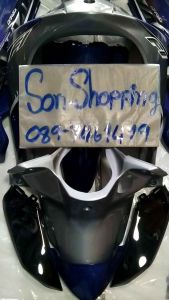 เปลือกมอเตอร์ไซร์รุ่นเวฟ110inewสีน้ำเงินกรมท่าเทาดำมี15ชิ้นเปลือกงานABSงานประกอบสนิทสีสวยเคลือบเงาสีอย่างดีติดสติ๊กเกอร์ให้พร้อม