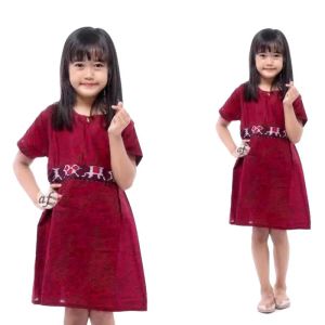 Dress Batik Anak Perempuan Usia 2 Sampai 12 Tahun Atasan Anak Cewek Modern Katun Variasi 4