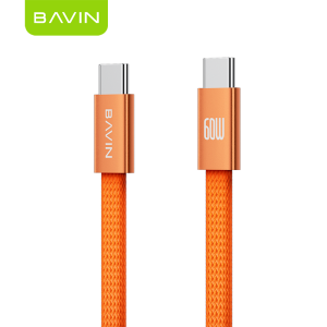 BAVIN CB426 60W PD Magnetic Fast Charging Type-C Data Cable Flat Nylon Braided/480Mbps for Android & iPh 17 Series