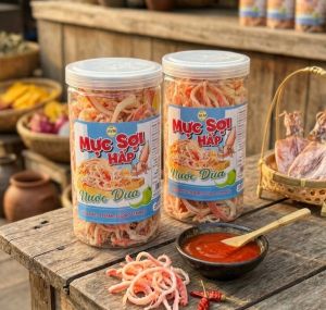 Mực Xé Sợi Hấp Nước cốt dừa thơm ngon không dai