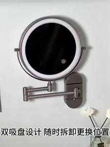 Self Priming Led Folding Bathroom Mirror Wall Mounted Light Bathroom Makeup Mirror 8 Inch 3X Magnifying Arm Extendable Bath Mirrors