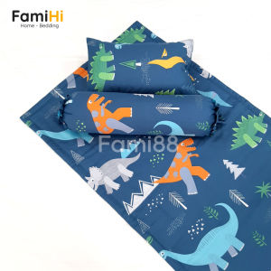 Bộ nệm gối cho bé đi học mẫu giáo mầm non tiểu học FamiHi cao cấp họa tiết trẻ em cotton sateen 100% sợi tự nhiên.