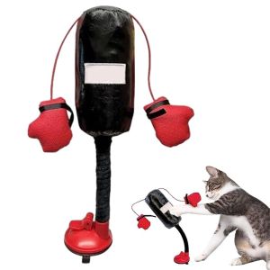OKKFINE Kitten Cat Punching Bag Toy Cartoon Indoor Interactive Cat Toys with Boxing Gloves Cat Boxing Toy