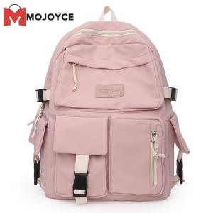 MOJOYCE Ba Lô Phong Cách Preppy Thời Trang Nữ Ba Lô Du Lịch Mua Sắm Thoải Mái Màu Trơn Bằng Vải Bố