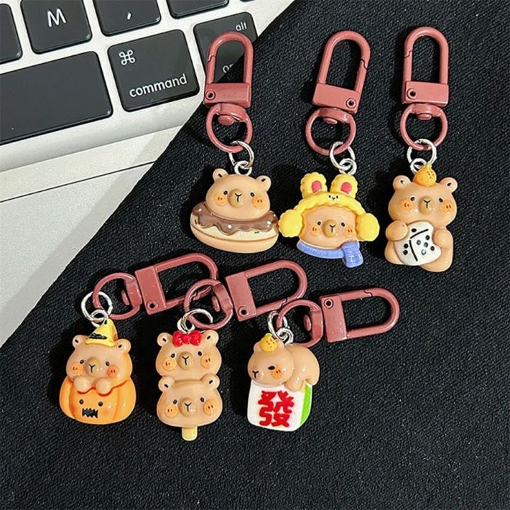 FGBP Resin Pumpkin Capybara Keychain Creative Capybara Capibara Bag