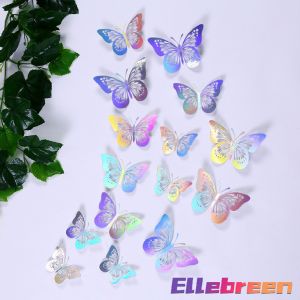 3D Hollow Butterfly DIY Wall Decor Stickers Creative Wedding Birthday Party Decoration 12 Pcs/Set