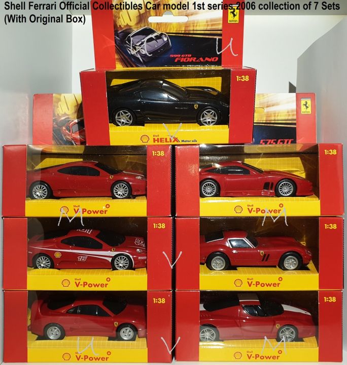 Shell Ferrari Official Collectibles Complete Set Car model 1st series 2006 collection of 7 Sets With Original Box Lazada