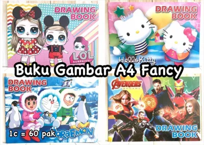 (10 pcs) Buku gambar fancy A4 (1 pak isi 10 pcs)