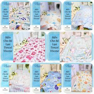 ☪️SIÊU ĐẸP☪️Mền Cho Bé Lụa Lyocell Viscose Thoáng Mát 70x120cm Cho Trẻ Đi Học Chăn Chần Bông Micro