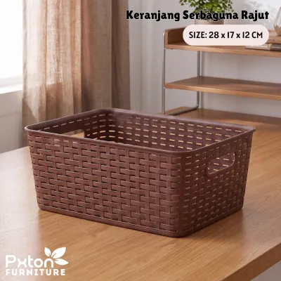 PXTON [COD] Keranjang Serbaguna Pxton / Storage Box Multifungsi / Rak Kotak Kosmetik Make Up Skincare P3K / Rajut Terdapat Tutup / Aesthetic Banyak Warna Pastel