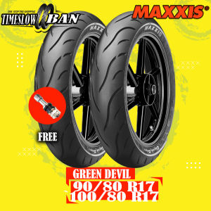 Paket Ban Motor Moped (Motor Bebek) // MAXXIS GREENDEVIL MA-G1 90/80 - 100/80 Ring 17 Tubeless