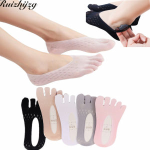 Ruizhijzg Ready Stock 5 Pairs Five finger Toe Socks Women No Show Summer Female Girls Ultra-thin Non Slip Ladies Sock