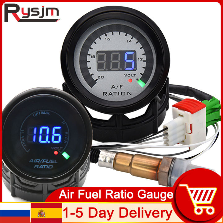 HD Digital Air Fuel Ratio Gauge O2 Oxygen Sensor For 12V Car Voltmeter